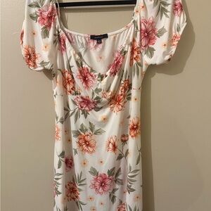 Ambiance Pink and Orange Floral Mini Dress